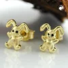 Ohrringe Ohrstecker Hase klein & fein 9Kt 375 Gelbgold Ohrschmuck Kinder