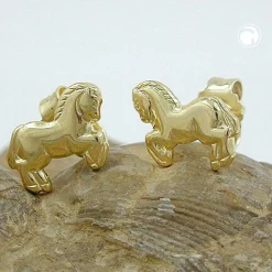Ohrringe Ohrstecker Pferde Pferd aus Gelbgold NEU Ohrschmuck Goldohrstecker