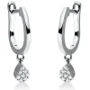 Ohrschmuck aus 750 Gold Weißgold 16 Diamanten 0,08ct TW-SI 20,2x10,7mm