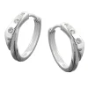 Ohrschmuck Creole Creolen 17x4mm Ohrringe für Damen Zirkonia & 925 Echt Silber