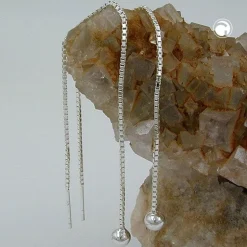Ohrschmuck Durchzieher Hänger Kette und Kugel 925 Silber Damen