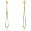 Ohrschmuck Ohrhänger aus 750 Gelbgold 171 Brillanten 1,38ct W-SI 68,8x9,2mm