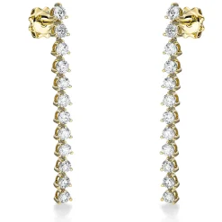 Ohrschmuck Ohrhänger schmal aus 750 Gelbgold 24 Brillanten 1,91ct TW-SI 40x3,4mm