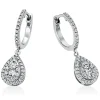 Ohrschmuck Ohrhänger Tropfen aus 950 Platin 86 Diamanten 0,49ct TW-SI 22,5x11,7mm