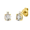 Ohrstecker aus 750 Gelbgold 2 Amethyste 0,55ct grün 2 Brillanten 0,02ct TW-SI