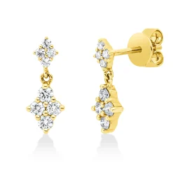 Ohrstecker aus 585 Gelbgold 8 Brillanten 0,32ct I-SI 8 Brillanten 0,09ct I-SI