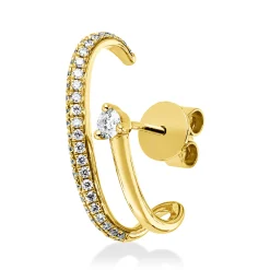 Ohrstecker aus 750 Gelbgold 51 Diamanten 0,24ct TW-SI 18,5x7,2mm Einzelstück