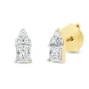 Ohrstecker aus 750 Gelbgold 8 Diamanten 0,37ct TW-SI 7,1x3,6mm Fassung rhodiniert