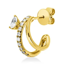Ohrstecker aus 750 Gelbgold 11 Diamanten 0,33ct 14,5x9,3mm Einzelstück