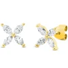Ohrstecker aus 750 Gelbgold 8 Diamanten Navette-Schliff 0,58ct TW-VSI 7,6x7,6mm