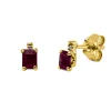 Ohrstecker aus 750 Gelbgold 2 Rubine 0,52ct rot 2 Diamanten 0,01ct TW-SI 6,2x3,2mm