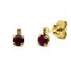 Ohrstecker aus 750 Gelbgold 2 Rubine 0,43ct rot 2 Diamanten 0,01ct TW-SI 5,5x3,5mm