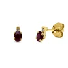 Ohrstecker aus 750 Gelbgold 2 Rubine 0,38ct rot 2 Diamanten 0,01ct TW-SI 6,2x3,3mm