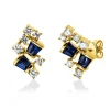 Ohrstecker aus 585 Gelbgold 8 Saphire 0,69ct blau 12 Diamanten 0,53ct W-SI/PI