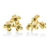 Ohrstecker aus 750 Gelbgold 6 Tsavorithe 0,06ct grün 14,1x13mm mattiert