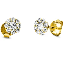 Ohrstecker aus 750 Gold Gelbgold 18 Brillanten 0,43ct TW-VSI 5,4x5,4mm