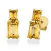 Ohrstecker aus 750 Gold Gelbgold 4 Citrine 1,57ct 11,5x4,8mm 4er-Krappe