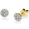 Ohrstecker aus 585 Gold Gelbgold 14 Diamanten 0,84ct TW-SI B:7,1mm
