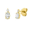 Ohrstecker aus 750 Gold Gelbgold 4 Diamanten 0,33ct TW-SI 6,7x3,2mm