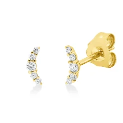 Ohrstecker aus 750 Gold Gelbgold 10 Diamanten 0,09ct TW-SI 6,1x2,2mm