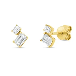 Ohrstecker aus 750 Gold Gelbgold 4 Diamanten 0,64ct TW-SI 7,8x5,4mm