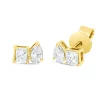 Ohrstecker aus 750 Gold Gelbgold 4 Diamanten 0,39ct TW-SI 4,2x5,9mm