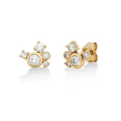 Ohrstecker aus 750 Gold Gelbgold 10 Diamanten 0,51ct TW-SI 7,4x8,6mm