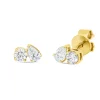 Ohrstecker aus 750 Gold Gelbgold 4 Diamanten 0,37ct TW-SI 4,3x6,2mm