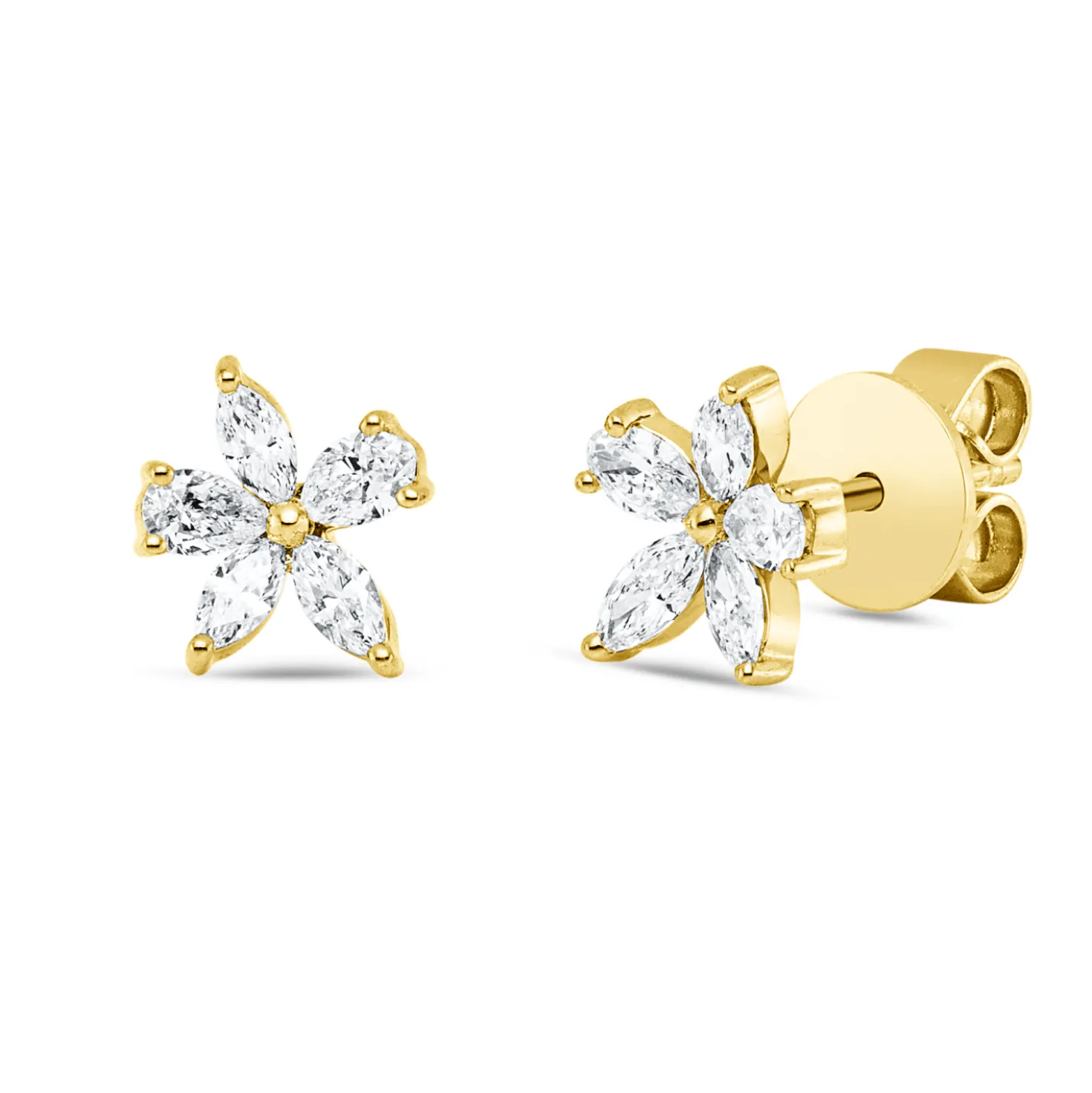 Ohrstecker aus 750 Gold Gelbgold 10 Diamanten 0,39ct TW-SI 7,9x6,8mm