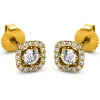 Ohrstecker aus 750 Gold Gelbgold 34 Diamanten 0,37ct TW-SI 6,2x6,2mm 4er-Krappe