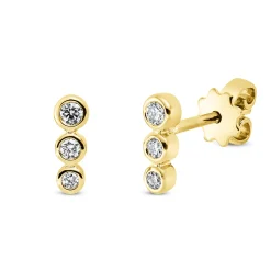 Ohrstecker aus 750 Gold Gelbgold 6 Diamanten 0,13ct TW-SI 8,2x3mm Zarge