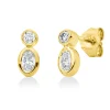 Ohrstecker aus 750 Gold Gelbgold 4 Diamanten 0,51ct TW-SI 9x4,3mm Zarge