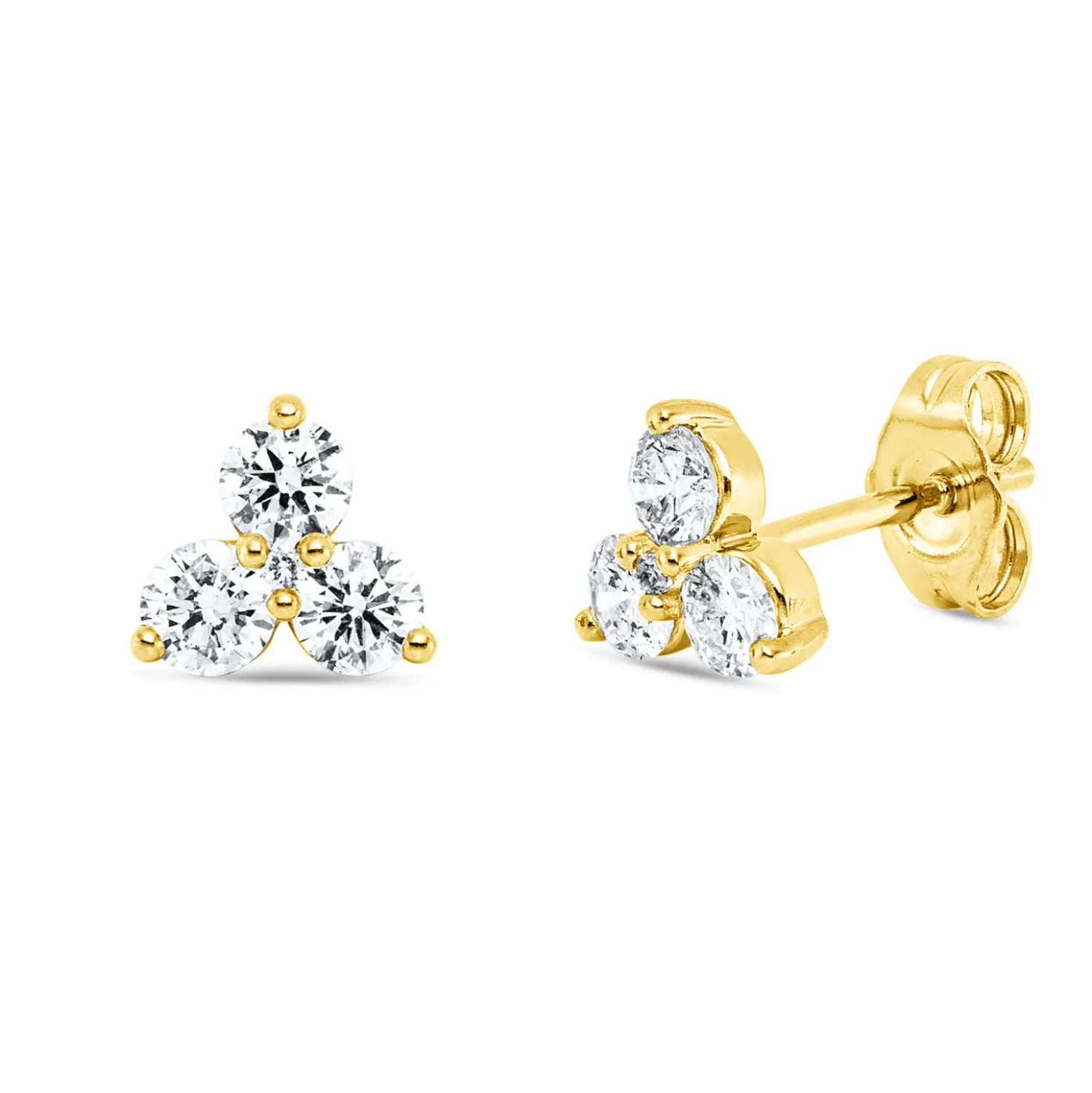 Ohrstecker aus 585 Gold Gelbgold 8 Diamanten 0,75ct W-SI/PI 6,7x7,3mm