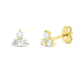 Ohrstecker aus 585 Gold Gelbgold 8 Diamanten 0,52ct W-SI/PI 5,8x6,5mm