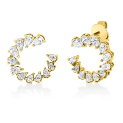 Ohrstecker aus 750 Gold Gelbgold 24 Diamanten 1,78ct 15,9x16,1mm