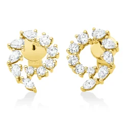 Ohrstecker aus 750 Gold Gelbgold 20 Diamanten 0,79ct 10,8x11,6mm