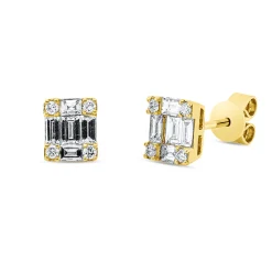 Ohrstecker aus 750 Gold Gelbgold 18 Diamanten 0,45ct 6x5mm