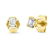 Ohrstecker aus 750 Gold Gelbgold 2 Diamanten Smaragd-Schliff 0,22ct TW-SI