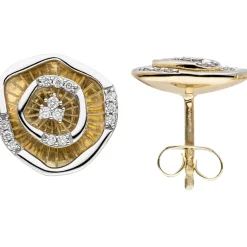 Ohrstecker aus 585 Gold Gelbgold mit 28 Diamanten Brillanten 0,16 Ct