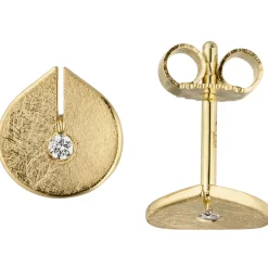 Ohrstecker aus 585 Gold Gelbgold mit 2 Diamanten Brillanten 0,04 ct