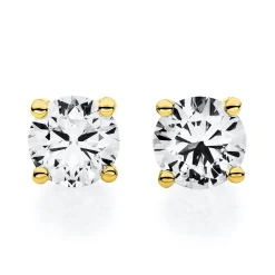 Ohrstecker aus 750 Gold Gelbgold mit 2 Diamanten Brillanten 0,30 Ct. 4er-Krappe