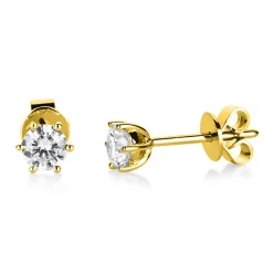 Ohrstecker aus 585 Gold Gelbgold mit 2 Diamanten Brillanten 0,80 Ct. 6er-Krappe