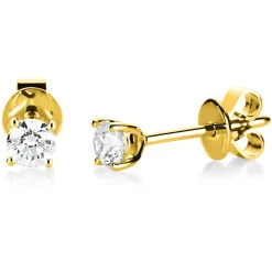 Ohrstecker aus 585 Gold Gelbgold mit 2 Diamanten Brillanten 0,40 Ct. 4er-Krappe