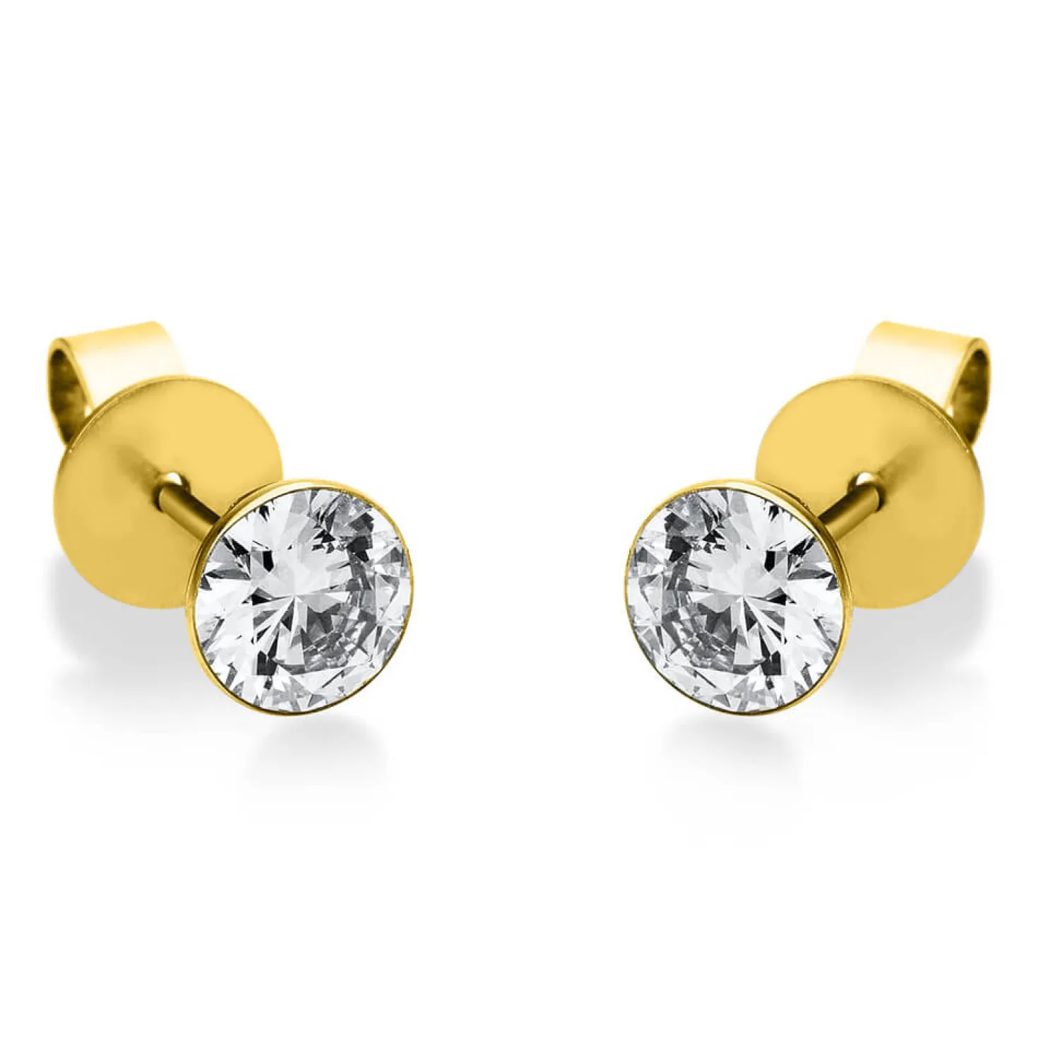 Ohrstecker aus 585 Gold Gelbgold mit 2 Diamanten Brillanten 1,00 Ct. Zarge