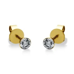 Ohrstecker aus 585 Gold Gelbgold mit 2 Diamanten Brillanten 0,50 Ct. Zarge
