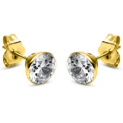 Ohrstecker aus 585 Gold Gelbgold mit 2 Diamanten Brillanten 2,00 Ct. Zarge