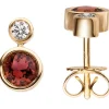 Ohrstecker aus 585 Gold Gelbgold mit Rubellit & Diamanten 0,14 Ct