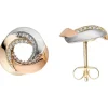 Ohrstecker aus 585 Gold Gelbgold tricolor 48 Brillanten 0,26 Ct
