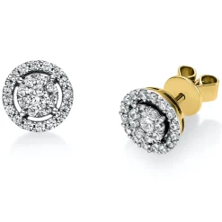 Ohrstecker aus 585 Gold gelb/weiß 58 Brillanten 0,59ct TW-SI Ø8,3mm