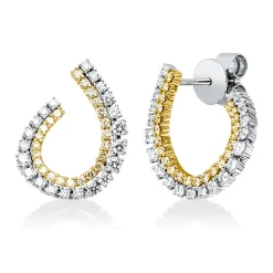 Ohrstecker aus 750 Gold gelb/weiß 88 Diamanten 0,85ct 16,6x12,8mm